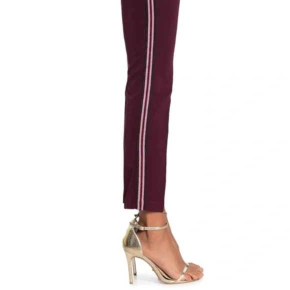 Laundry By Shelli Segal Womens Side Stripe Trousers in Wine Tasting Size 12 - Picture 3 of 13